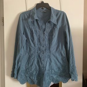 Soft Surroundings Teal shirt. Size M